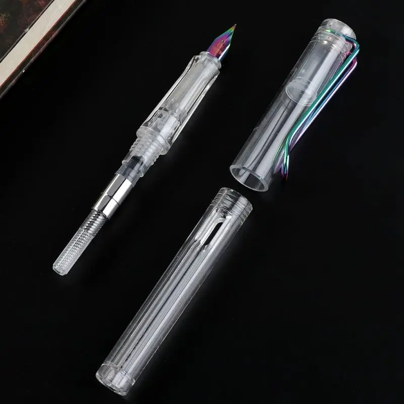 

C5AB Pen Tip Transparent Pen Sheet Gold Change Pouch Pen Student Writing Word Ink Pen