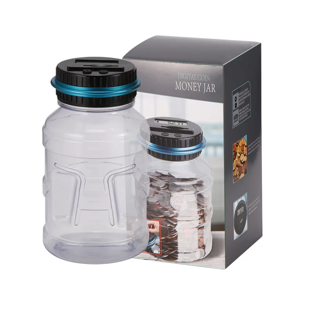 Горячее предложение 1.5l Копилка счетчик монет электронный цифровой ЖК дисплей