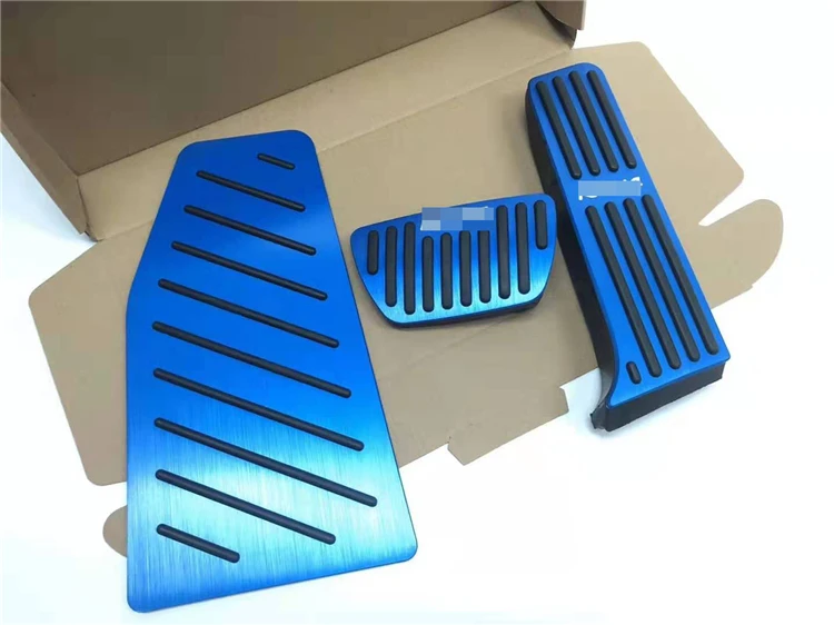 blue 3pcs Для Toyota RAV4 RAV-4, алюминиевая Автомобильная педаль акселератора, педаль тормоза, 3 шт., подставка для ног, накладка на педаль - Название цвета: blue 3pcs