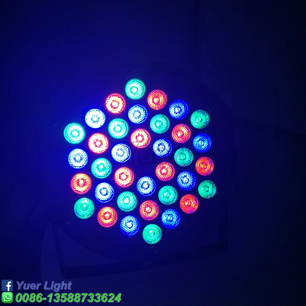 Плоский светодиодный RGB прожектор Par 36x3 Вт стробоскосветильник DMX512 с