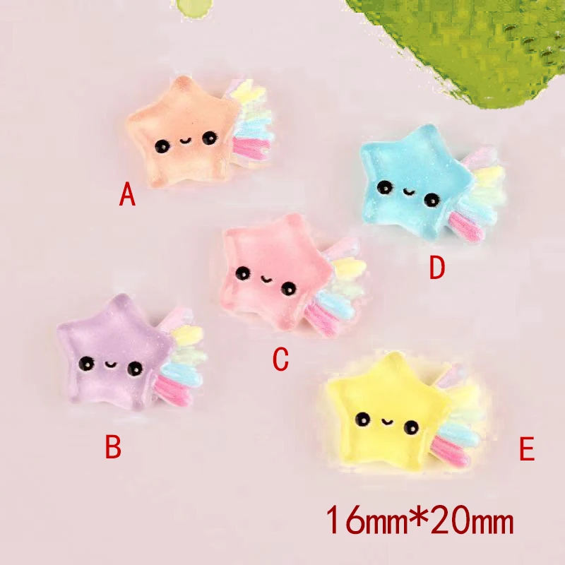 10 шт. 16*20 мм Kawaii Смола улыбка амулеты пентаграмма подвески для DIY Письма чехол