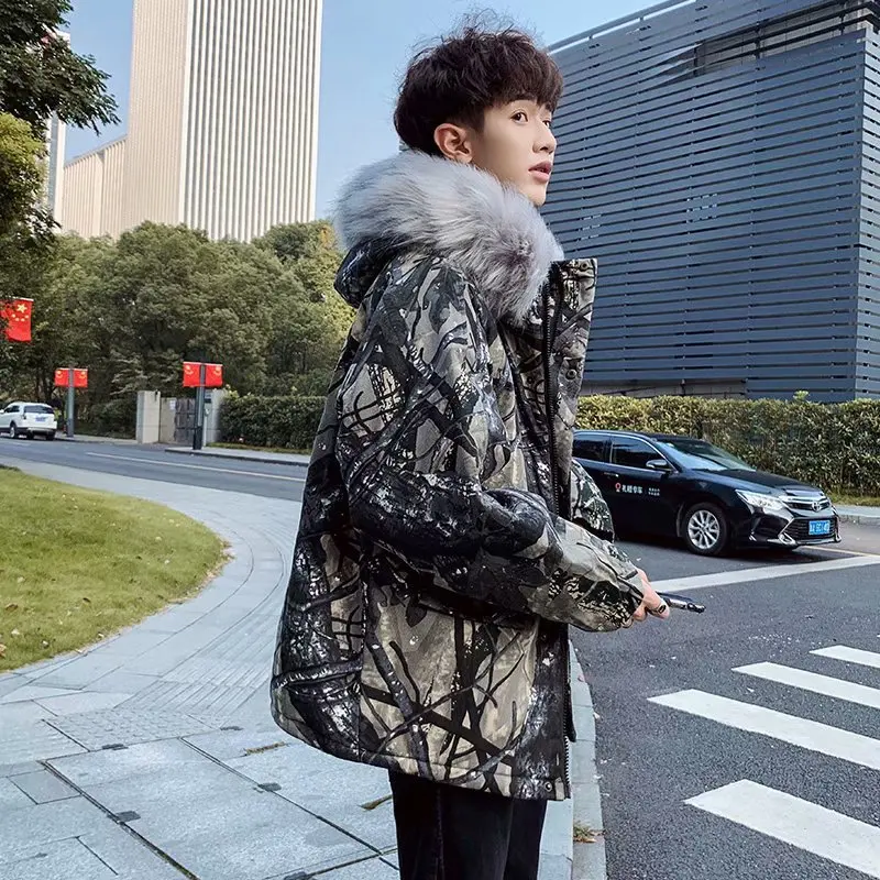 Мужская Уличная зимняя куртка-бомбер 2019 модная ветровка парка в стиле хип-хоп