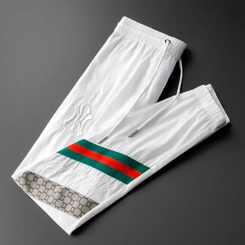 

Spring and autumn trend white sports casual pants men's trend large loose Capris