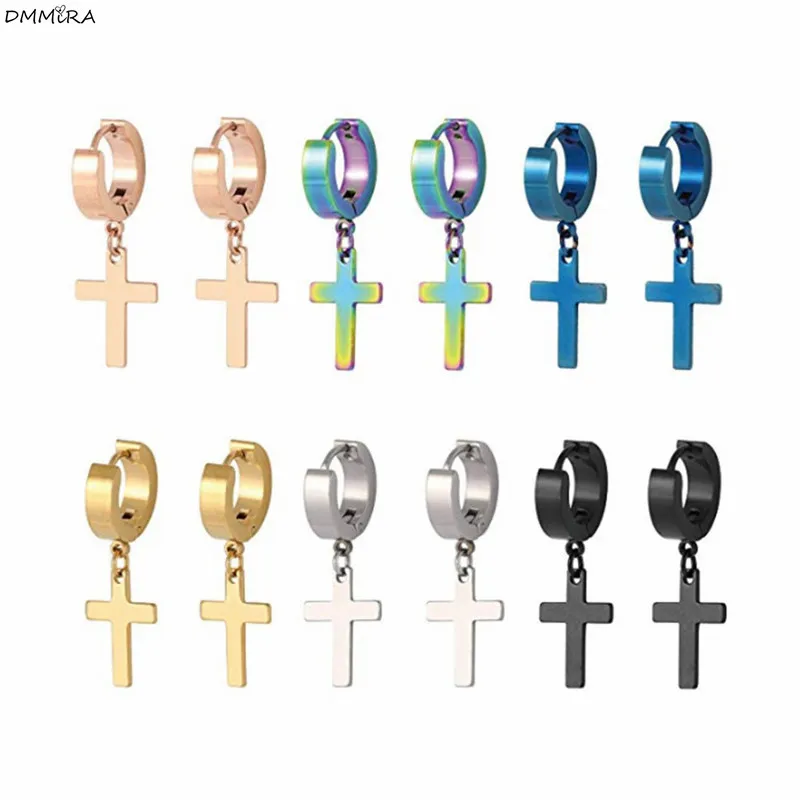 2019 модные красочные женские и мужские серьги с крестом Иисуса Христа из