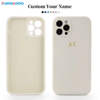 candy color liquid silicone custom name diy phone case for iphone 11 12 13pro max mini xs xr 7 8p luxury soft personalize cover