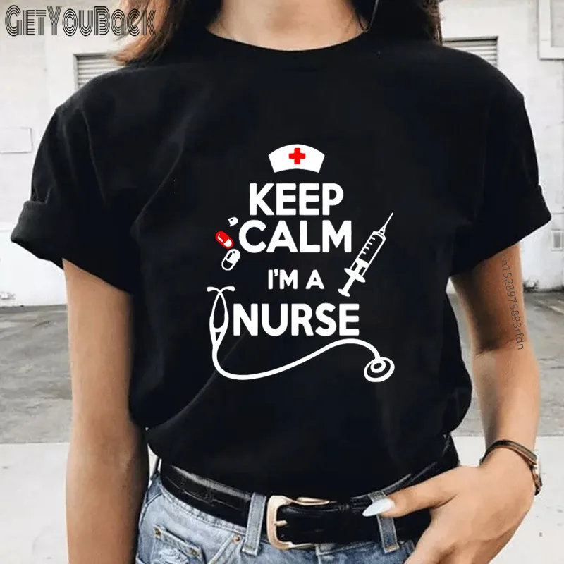 

I'm A Nurse Funny Women T-shirt Girl Harajuku 90S Tops Tee Female Clothes,Drop Ship