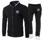 Новинка 2021, мужские куртки на молнии с принтом Alfa Romeo, спортивный костюм, мужские толстовки, модный дизайн, наклейки, Удобный спортивный брючный комплект