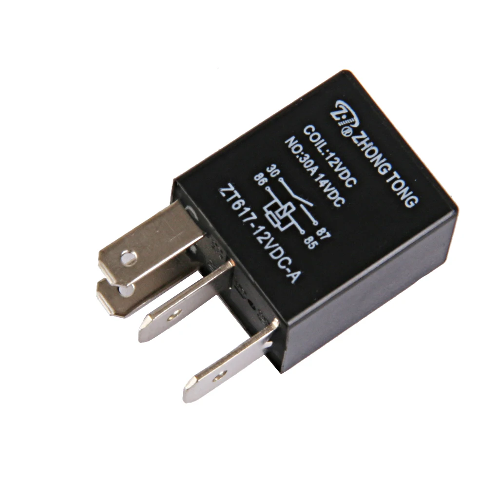 Черный автомобильный двигатель 12 В 30 А AMP SPST реле 4pin 4P|Переключатели и рычаги для