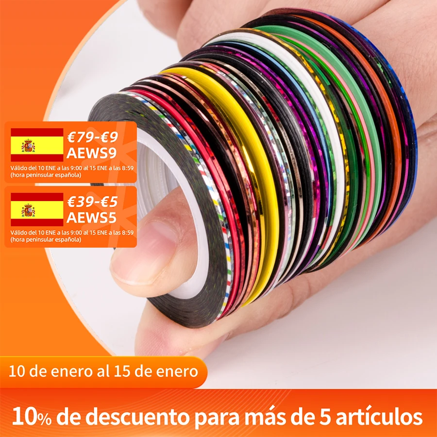 

Multicolor Rolls Strip Striping Tape Line Wrap Sticker Tips Decoration DIY Nail Art Manicure Professional