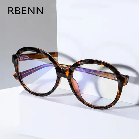 Очки для чтения женские RBENN, круглые, с защитой от синего света, для дальнозоркости + 2020, 0,5, 0,75, 1,75, 2,75