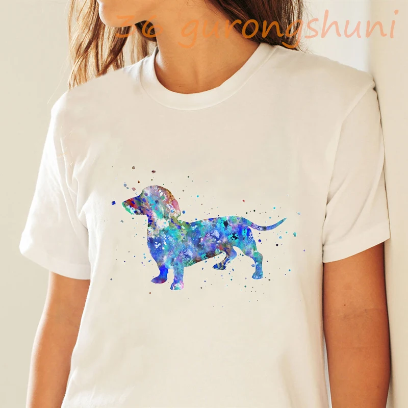 Женская футболка с акварельным принтом бултерьер новый дизайн 2020 летний топ