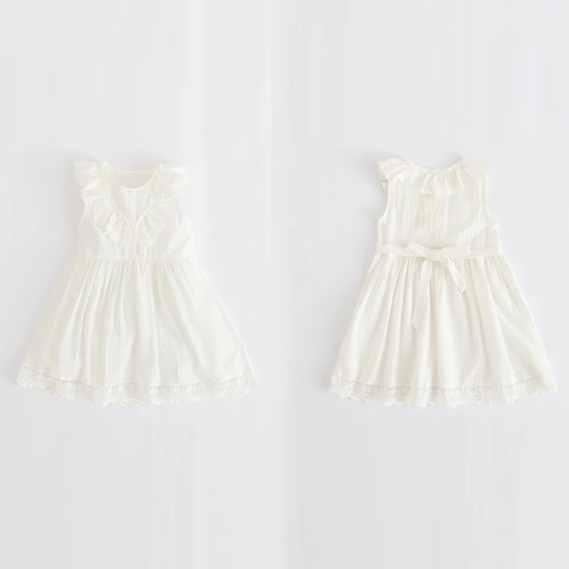 Кружевное платье принцессы для девочек 2 - 8 лет летнее одежда маленьких хлопковое