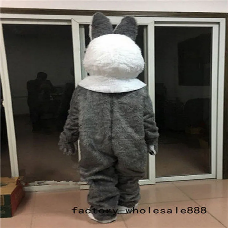 Хэллоуин серый мех хаски собака талисман костюм костюмы косплей вечерние платья