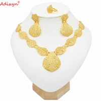 adixyntraditional necklaces earrings ring gold jewelry set for women 24k african dubai wedding ethiopian gifts n0421