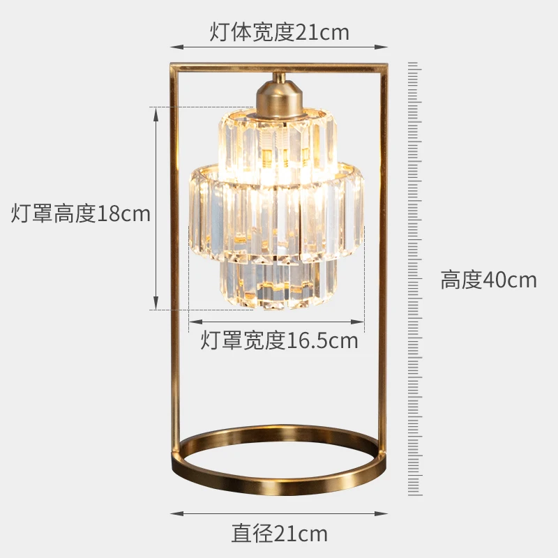 

Crystal Nightstand Lamps Bedroom Bedside Table Lamp Modern Luxury Home Decor Living Room Lighting Fixture Standing Desk Lights