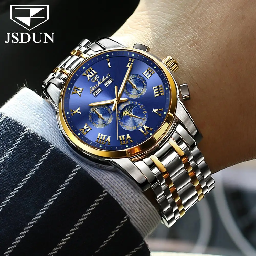 Men's Mechanical Watch Top Luxury Brand Sapphire Mirror Gold And Di Amond Hollow out Automatic Digital Calendar | Наручные часы