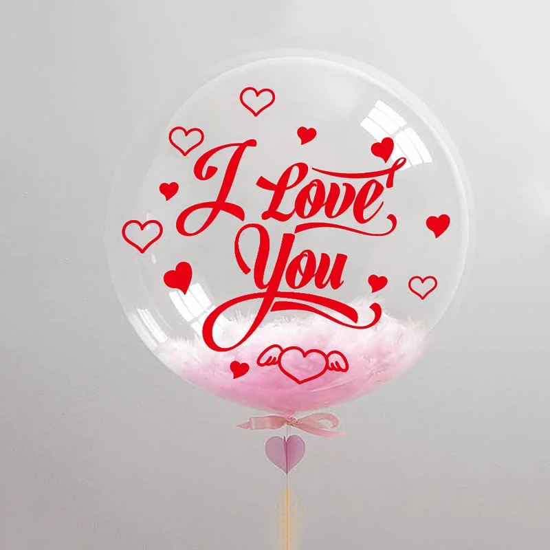 1 лист золотистого красного конфетного цвета прозрачный гелиевый гелий I love You Bobo