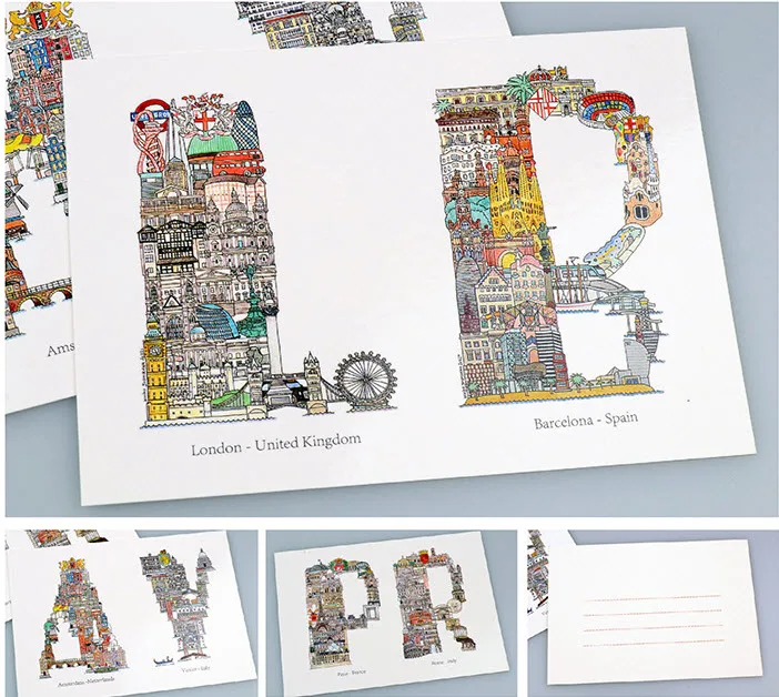 3 шт Лондон Париж ориентиры записываемая Классическая винтажная художественная