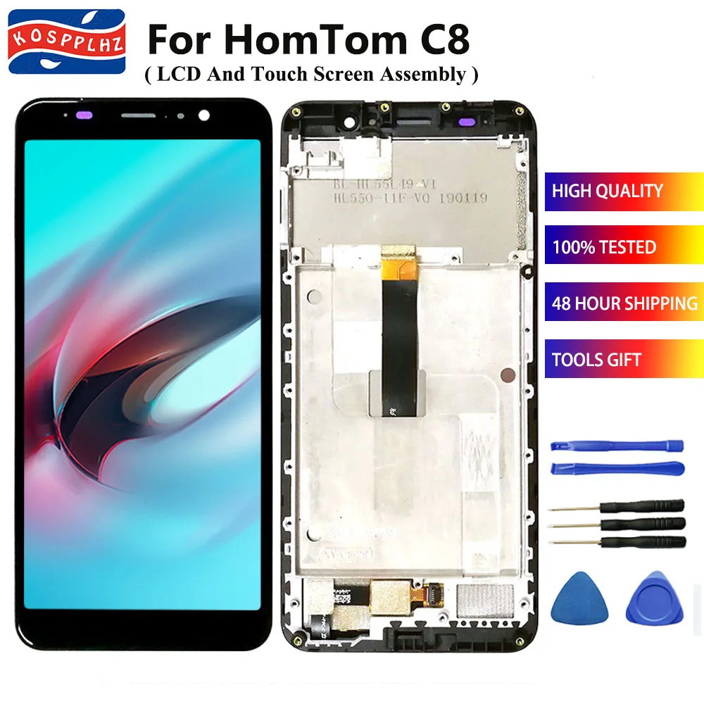 

For HOMTOM C8 Smartphones LCD Display + 640x1280 Touch Screen Digitizer Assembly+ Frame Replacement 5.5" High Quality Parts