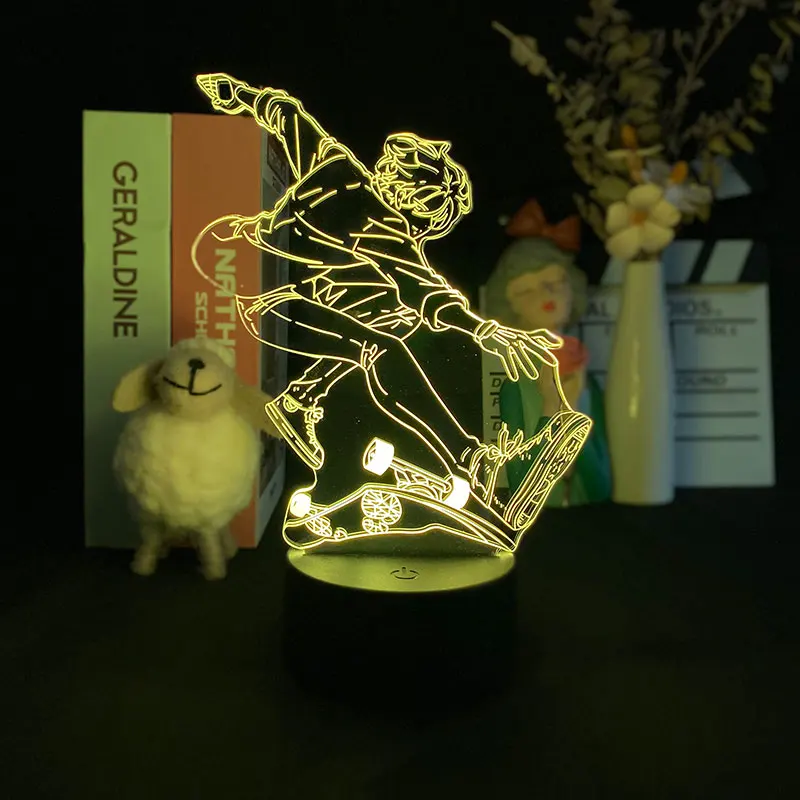 

3d-лампа SK8 Бесконечность с сенсорным датчиком, 3D ночник в японском стиле аниме, будильник, базосветильник светильник Delineascope