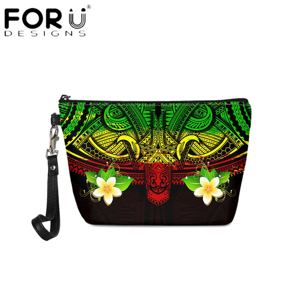 

Роскошная женская косметичка из искусственной кожи FORUDESIGNS, разноцветная дорожная дамская сумочка с принтом в гавайском полинезийском цвет...