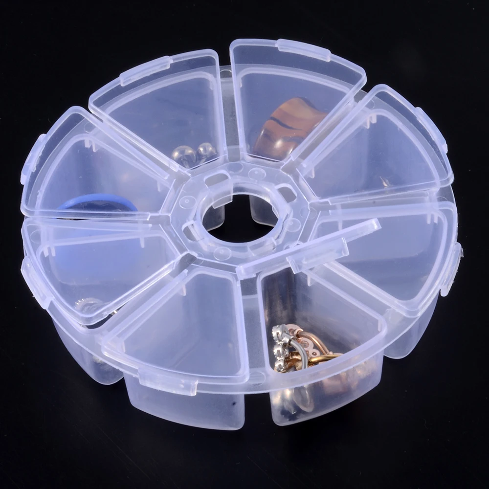 

8 Slots Earrings Jewelry Storage Box Case Craft Organizer Beads Multi Grids Transparent Plastic Storage Box Portable Jewelry Box