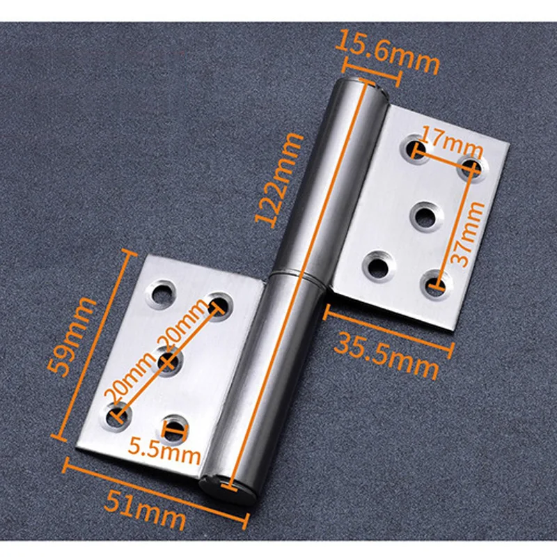 1 пара) Нержавеющая сталь Съемная петля 5-дюймовая Петля двери мебельная