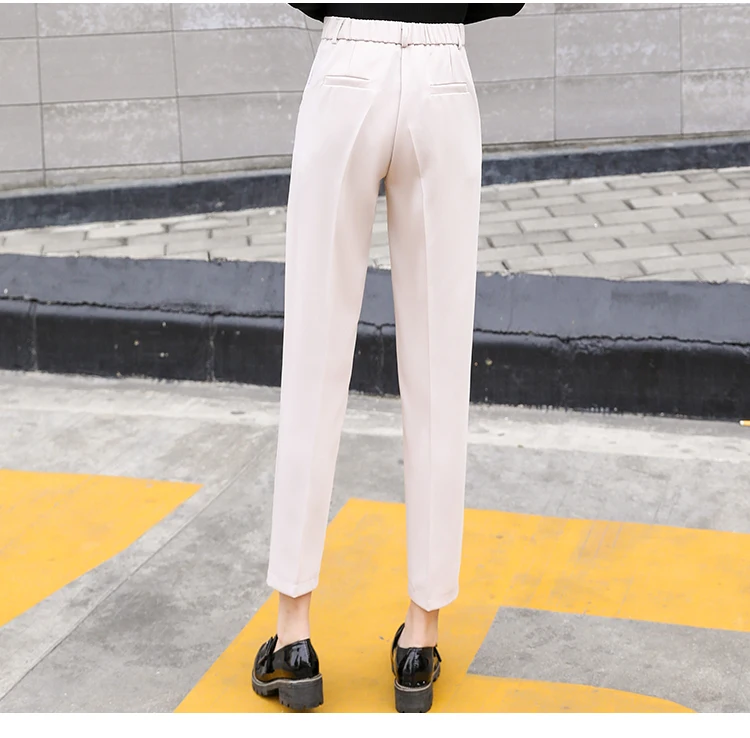 Женские повседневные брюки-карандаш REALEFT черные офисные брюки с высокой талией и