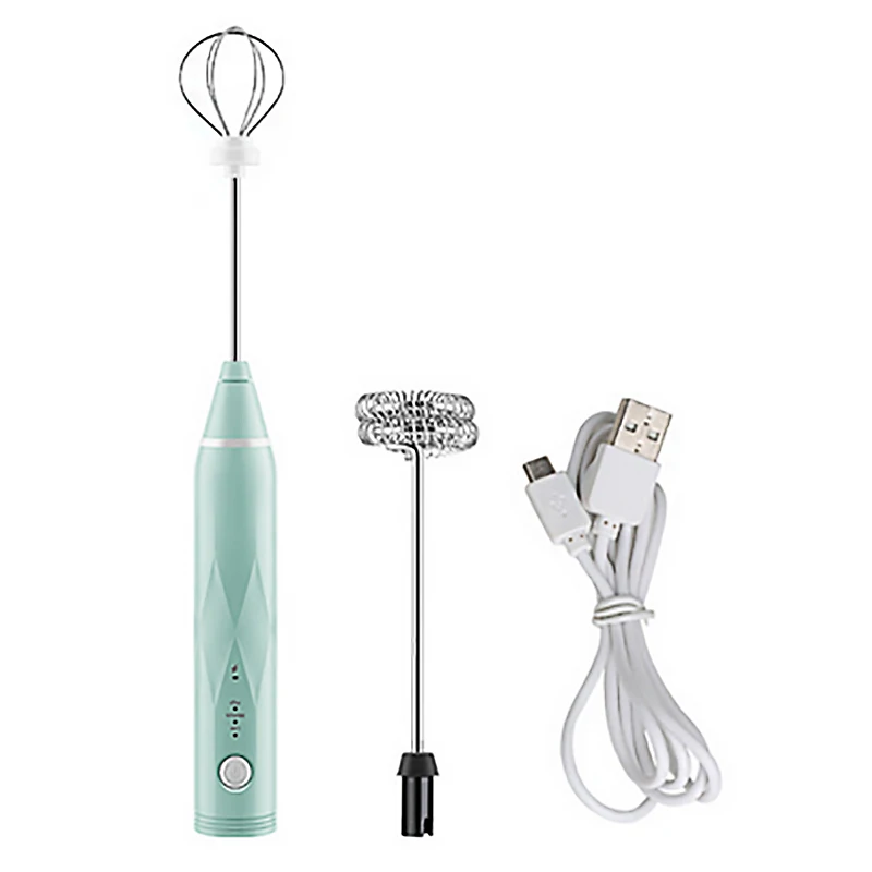 Электрический взбиватель молока 3 скорости пружинный перезаряжаемый венчик