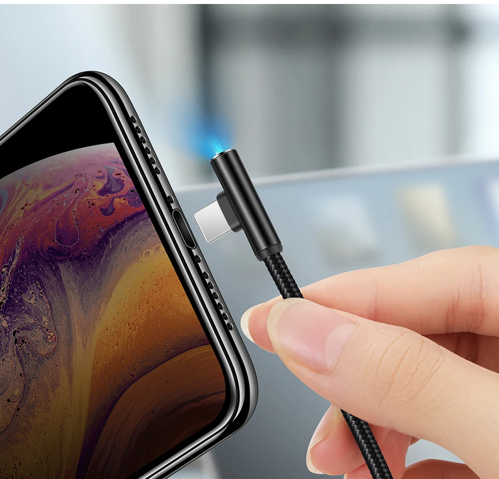 MCDODO синий светильник USB кабель для iPhone X XS Max XR 6s iPad Быстрая зарядка для iPhone кабель для зарядного устройства кабель для передачи данных кабели для мобильных телефонов