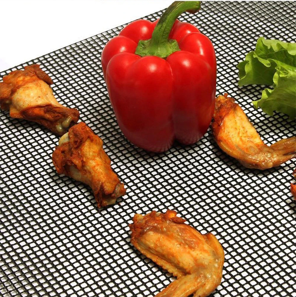 

3/5PCS Heat-Resistant Baking Pan Mat Hollow Grid Grilling Mat BBQ Mesh High Temperature Resistant Baking Sheet Barbecue Net