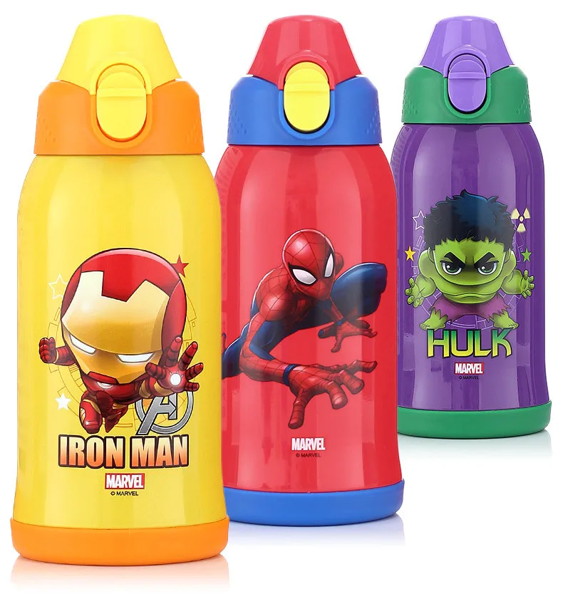 

600ml Disney Marvel Children's Straw Thermos Cup 316 Stainless Steel Portable Primary School Water Cup Large Capacity Baby Cups