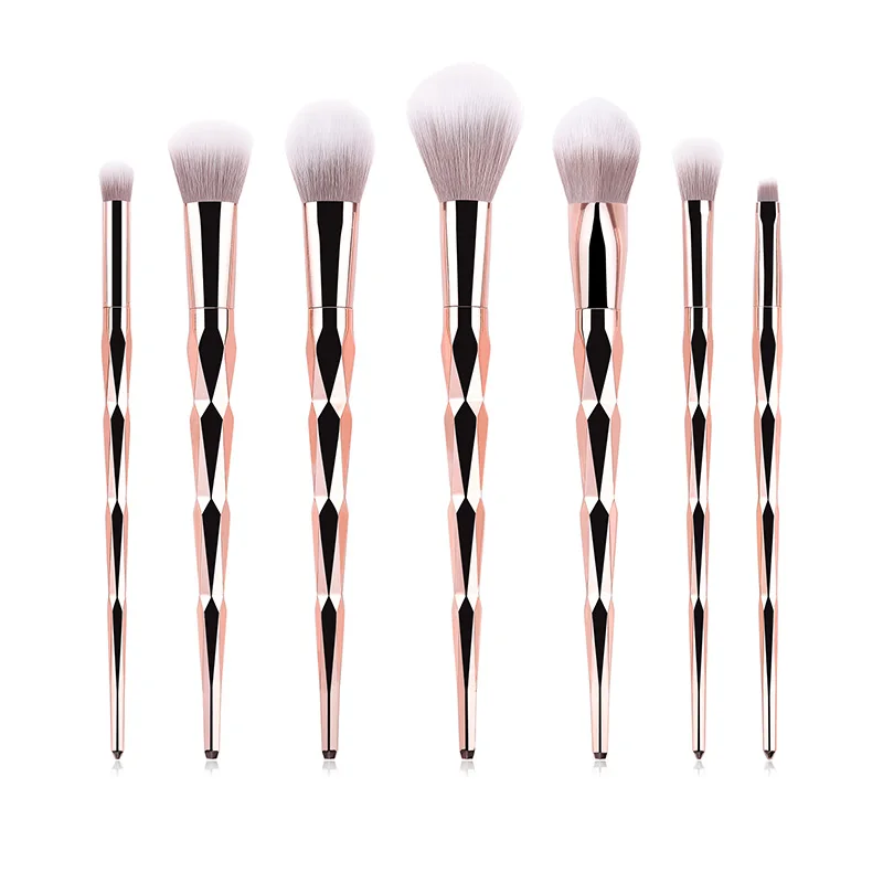 Fashion 7pcs Gold Unicorn Makeup Brush Set Diamond Foundation Blending Power Eyeshadow Brush Cosmetic Beauty Make Up Tool Kit