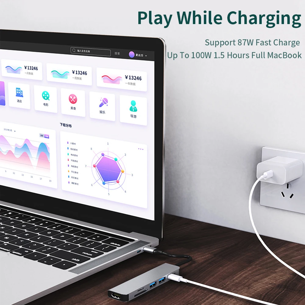 usb концентратор byscoon 6 в 1 4k hdmi совмест