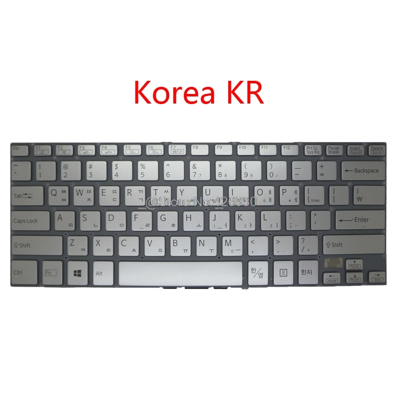 Клавиатура KR для ноутбука SONY VAIO SVF14A SVF14A15CK 9Z.NABBQ.10K 149238541KR AEGD5Y010203A Корея серебро с