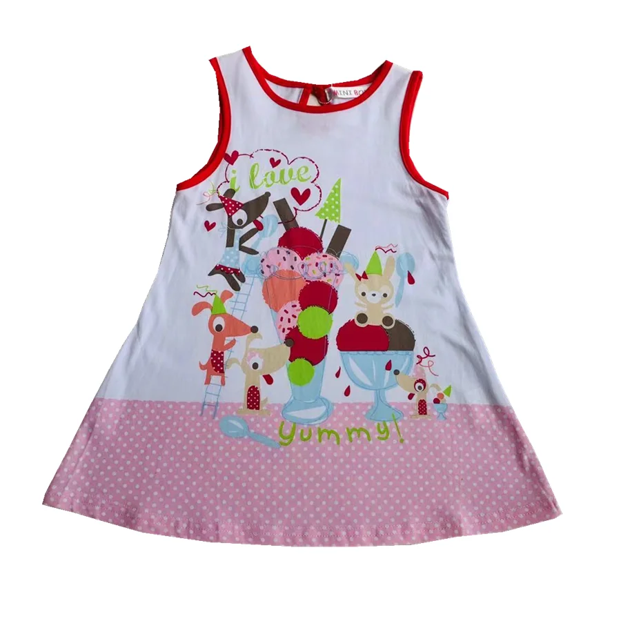 

Женское летнее платье без рукавов с рисунком мороженого