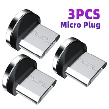 3Pcs Magnetic Plug Magnetic Charging Cable Adapter Micro USB Type C Magnet Connector Charging Cable Adapter