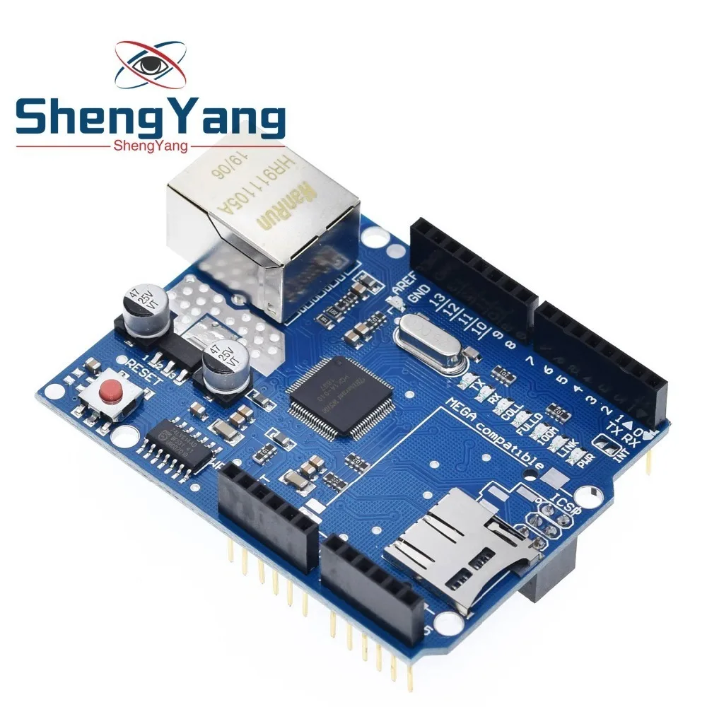 ShengYang 1 шт. Щит Ethernet щит W5100 R3 UNO Mega 2560 1280 328 UNR R3 W5100 макетная плата
