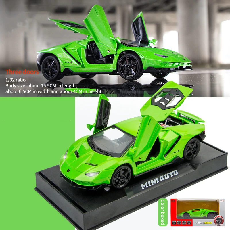 

1:32 LP770-4 Lamborghini Car Model Alloy Diecast Super Racing Sound Light Pull Back Lifting Tail Collection for Children Gifts