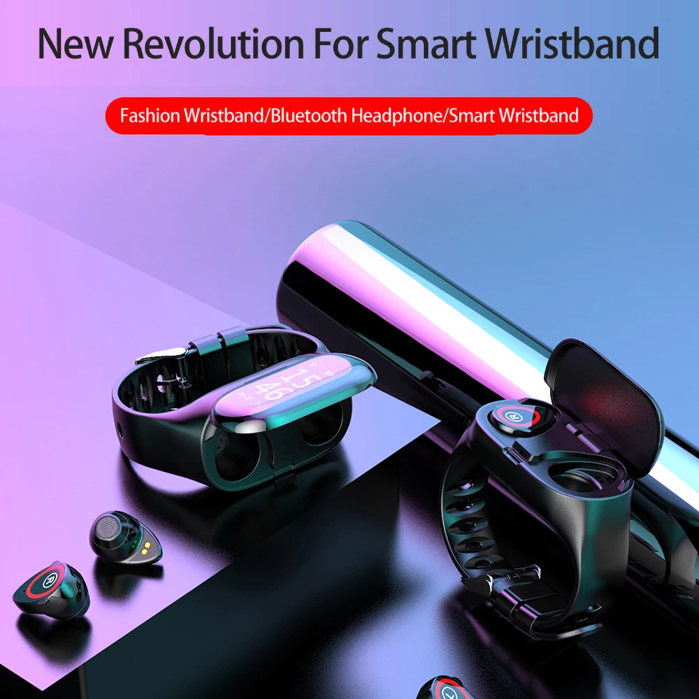 Смарт-часы kebidu AI M1 с Bluetooth-наушниками фитнес-браслет длительным временем работы в