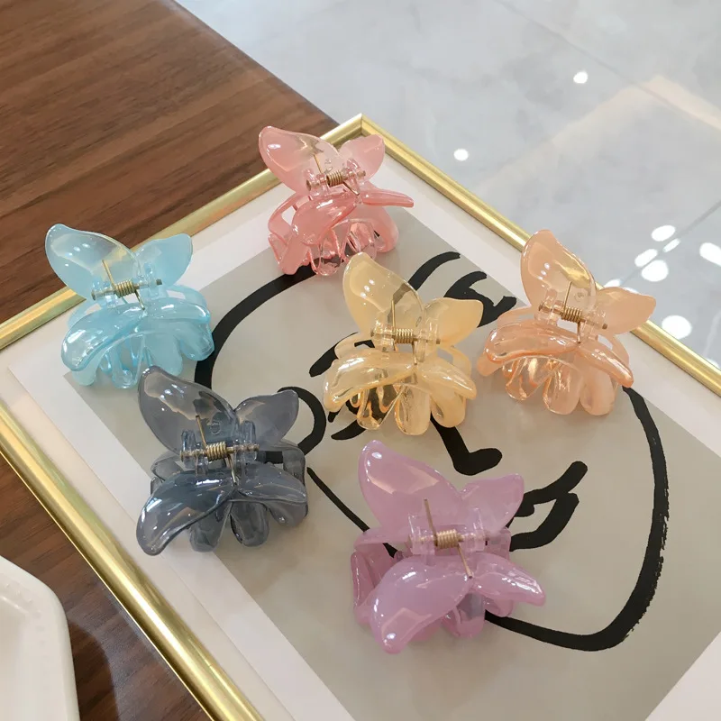 

New Fashion Acylic Cute Resin Butterfly Colorful Transparent Jaw Hair Claw Clip Hairpin Barrettes Women Girl's Hair Accessories