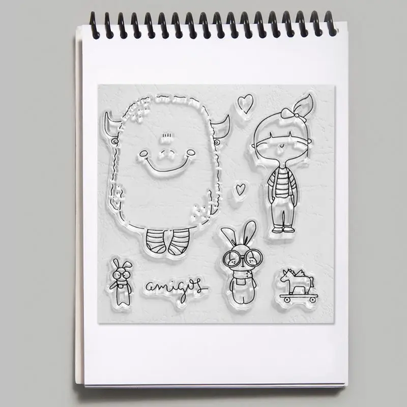 Кролик девушка силиконовый прозрачный печать DIY Скрапбукинг рельефная