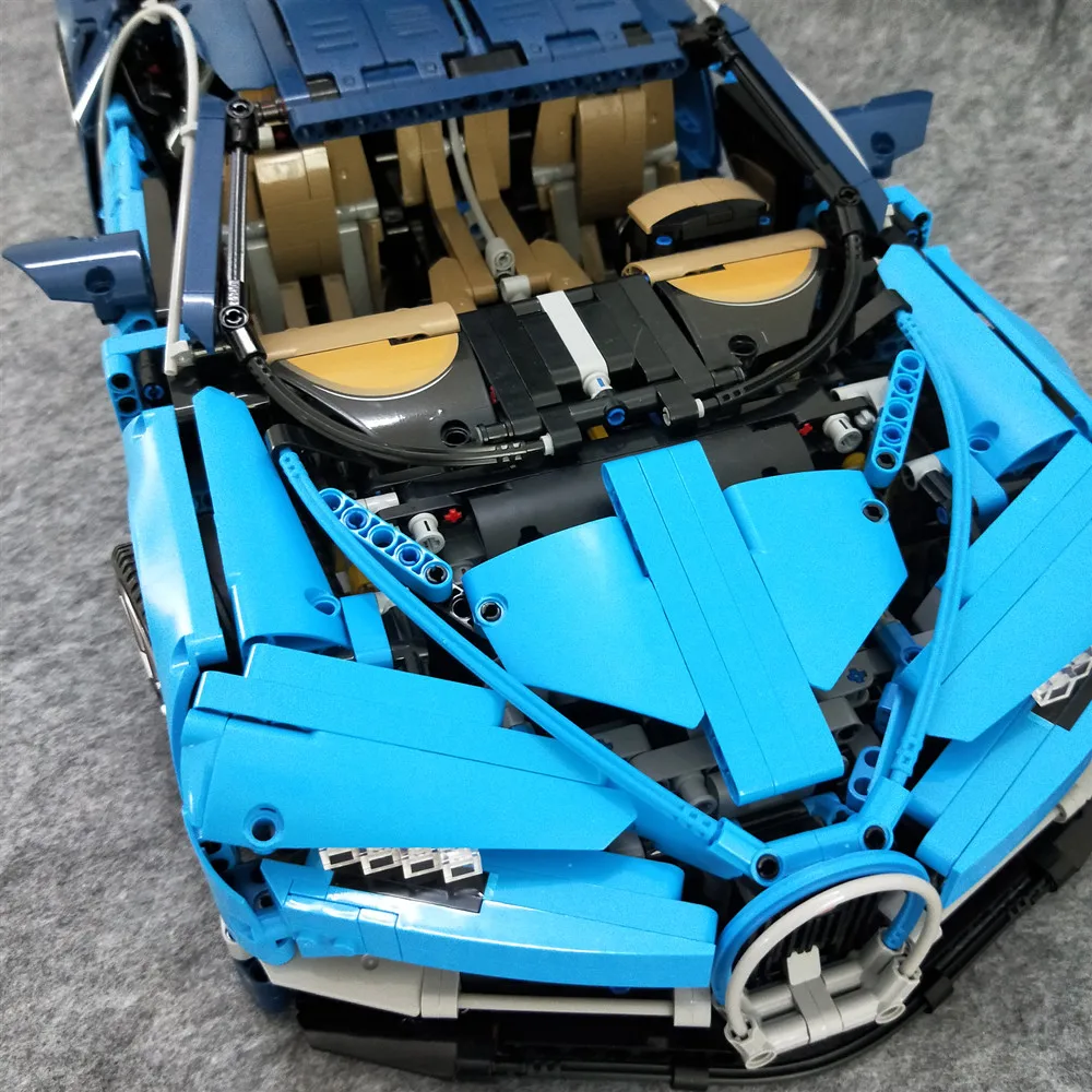 Only Bugatti car MOC 42083 Bugatti Chiron Technic гоночный автомобиль приложение RC двигатель совместимый Iegoset 20086 Кирпичи Строительные блоки игрушки рождественские подарки - Цвет: Only Bugatti car