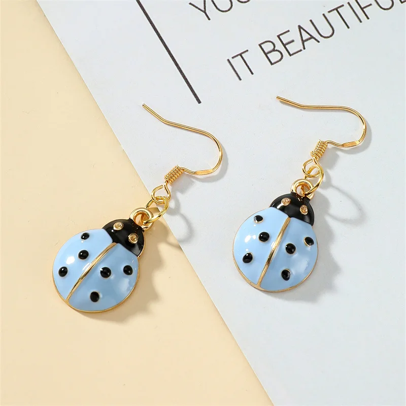 

Cute and Fun Ladybug Earrings Retro Ladybug Earrings Female Friend Gift pendientes mujer pendientes colgantes