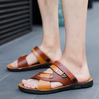 men leather sandals 2021 summer classic men shoes slippers soft sandals comfortable outdoor walking footwear designer shoes men