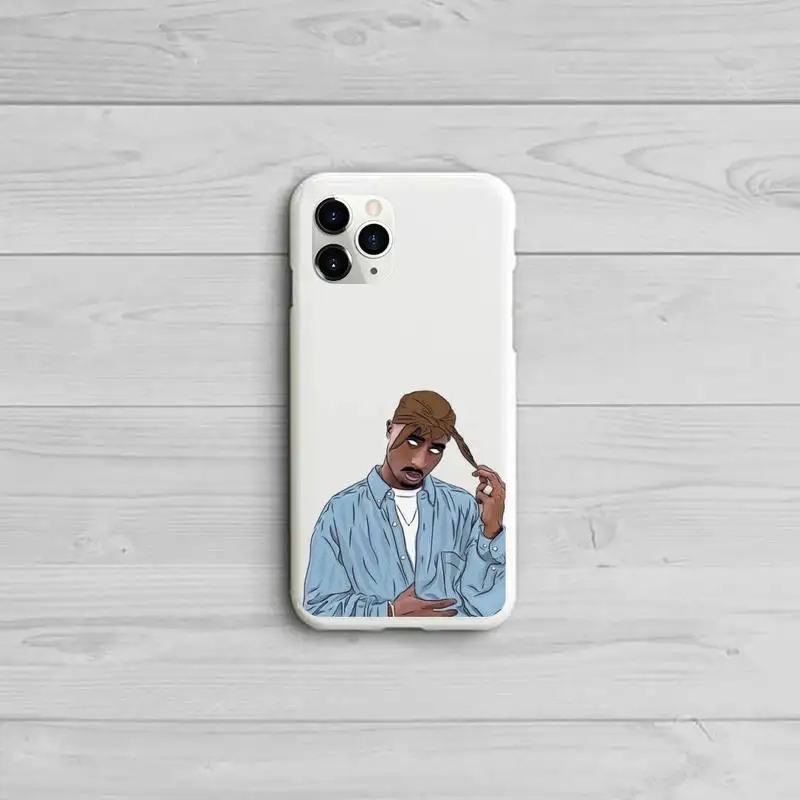 

Rapper 2pac singer fashion Phone Case Candy Color for iPhone 11 12 pro XS MAX 8 7 6 6S Plus X 5S SE 2020 XR