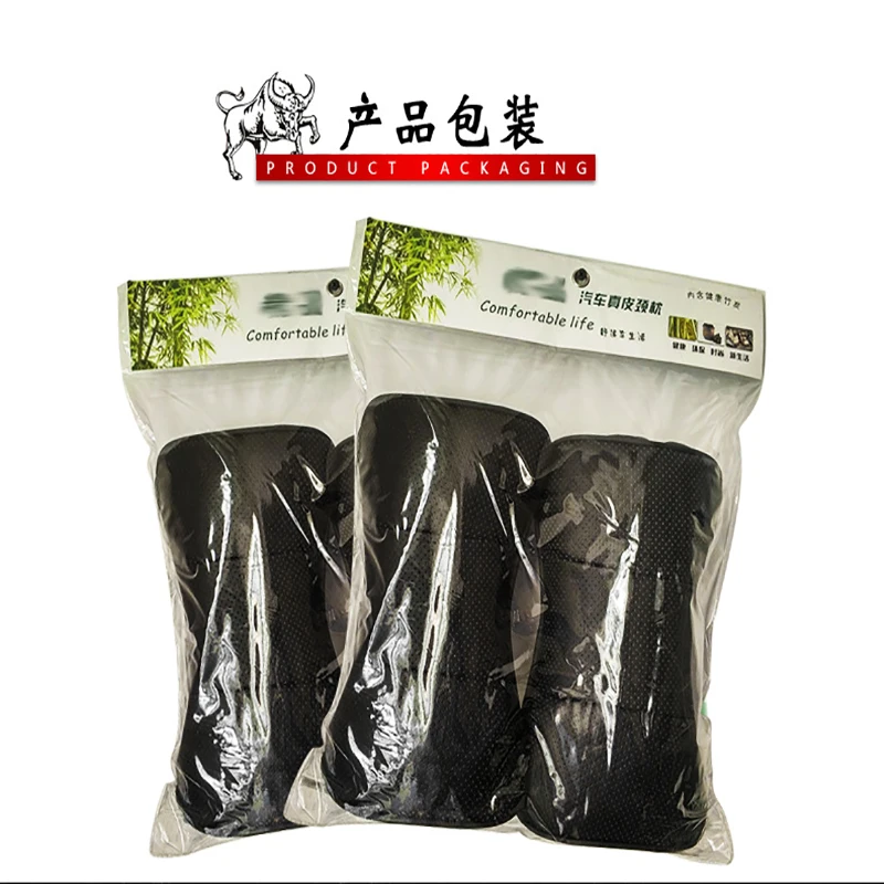 

KKYSYELVA Car Neck Pillow Auto Seat Headrest Genuine Leather Pillows With Car Brand Logo 2pcs/Lot Car-Styling Accessories