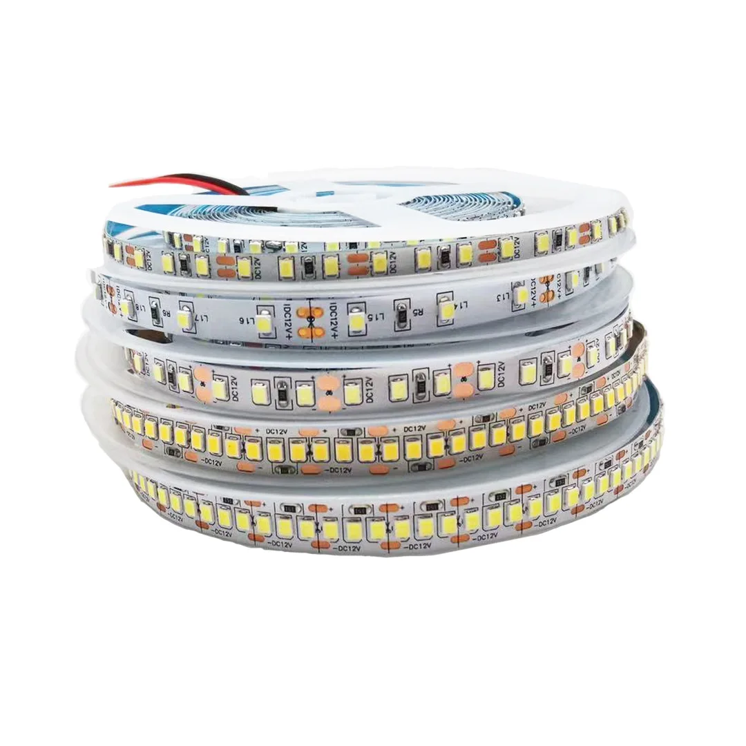 DC 12V SMD 2835 Светодиодная лента 5м 600LEDs Белый светодиодный тейп Непроницаемая лампа полосы Кухня домашний декор ТВ Ledstrip on.
