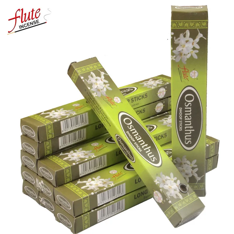 Osmanthus Флейта 120 палочек/упаковка фиолетовый аромат ящик ладан(Dhoop) из индийского природного ручной ароматический саше для антисептика - Аромат: Osmanthus