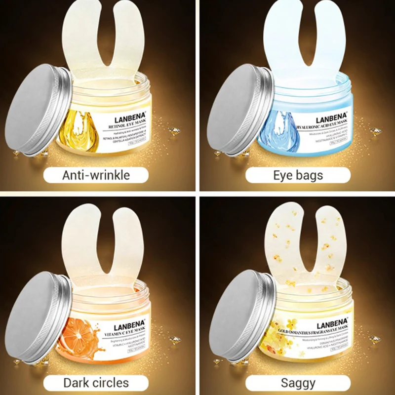 

50pcs/box Retinol Hyaluronic Acid VC Eye Mask Eye Patches Repair Eye Lines Reduces Dark Circles Bags Nourish Hydration Eye Care